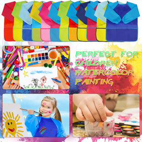Zkptops Kids Art Smocks front pockets keep brushes, pens, and snacks handy.