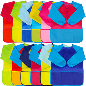 Zkptops Kids Art Smocks waterproof design protects clothing during messy crafts.