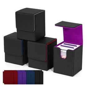 ZLCA card deck box with waterproof PU leather exterior protects cards on the go