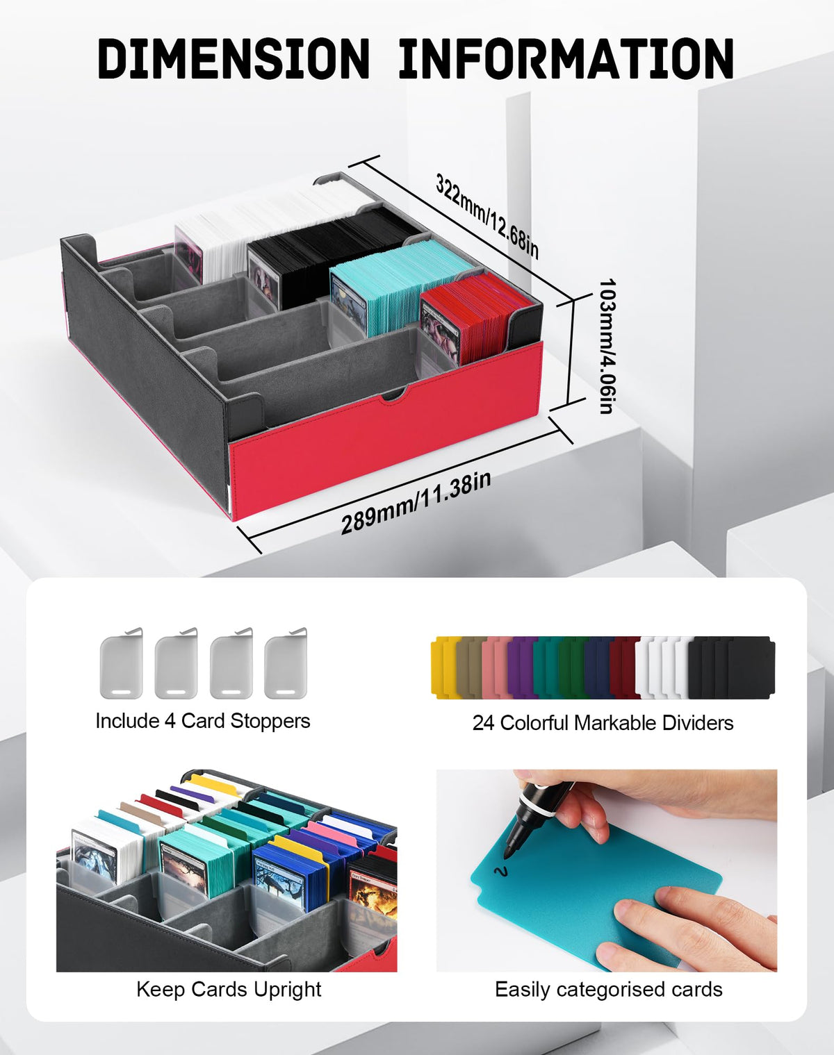 ZLCA 24 dividers enable easy sorting by set, rarity, or game type.