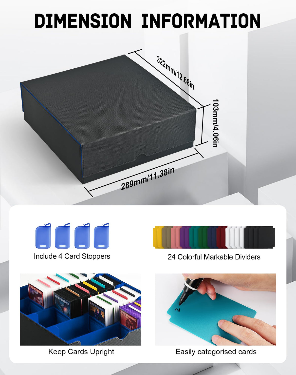 ZLCA MTG storage box features detachable lid and strong magnets for security.