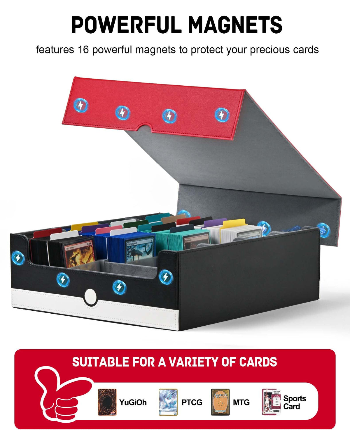 ZLCA detachable lid magnets provide secure closure for travel.