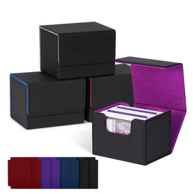 ZLCA leather magnetic lid deck box securely closes during travel.