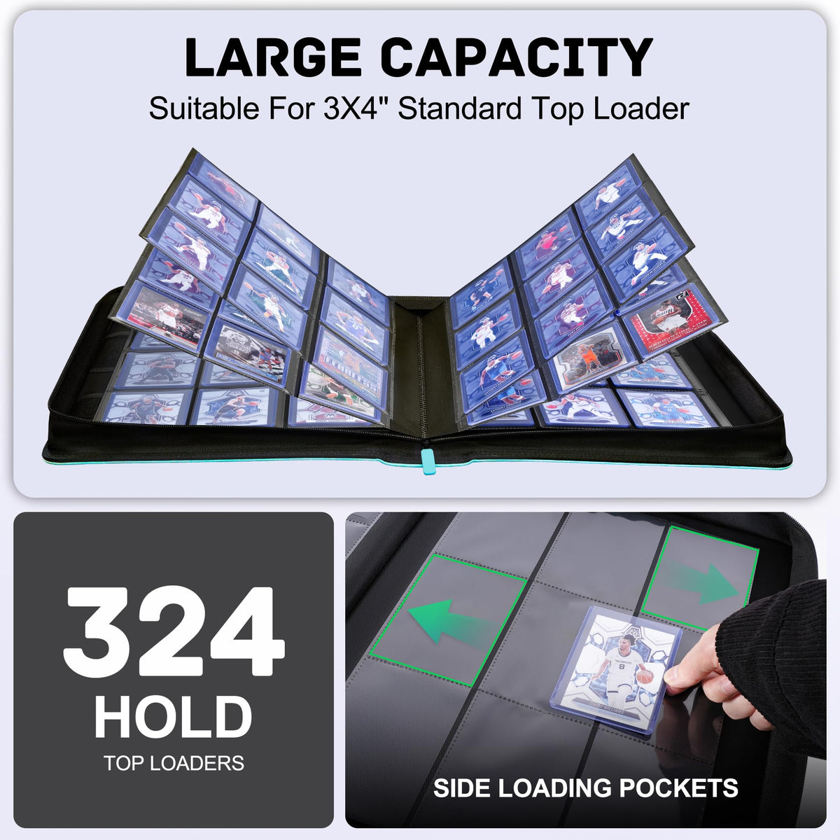 ZLCA Top Loader Binder includes 20 top loaders for secure initial setup.