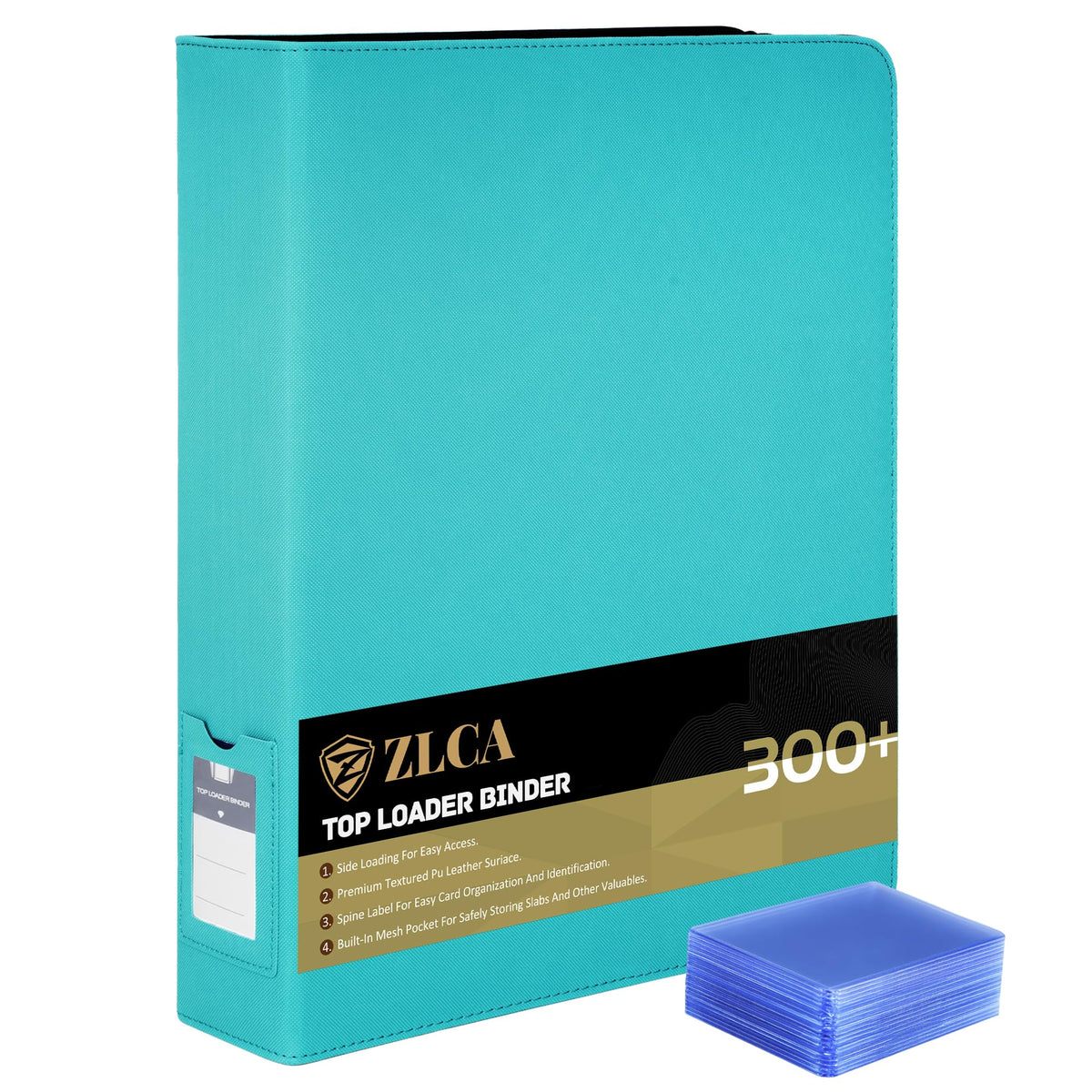 ZLCA Top Loader Binder shows 9-pocket pages for 324-card capacity, ideal for collectors.