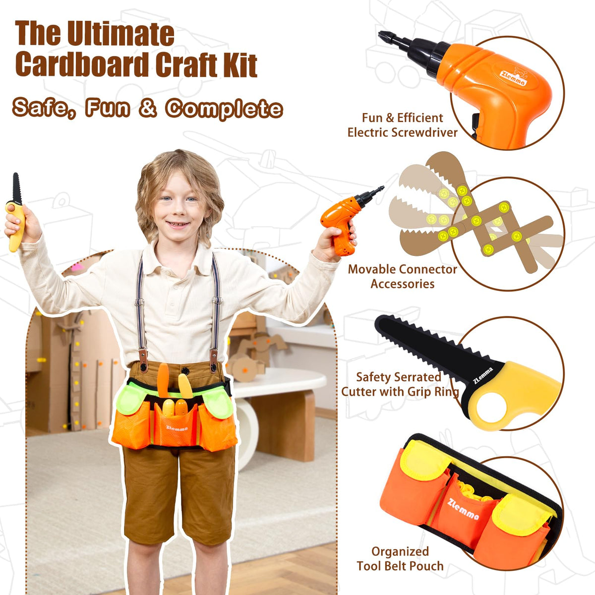 ZLemma electric drill and wearable tool belt for dynamic pretend-build sessions.