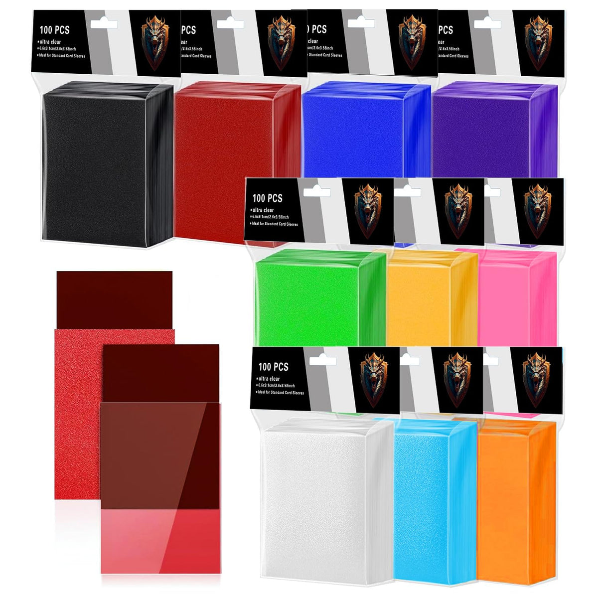 ZLinwly 1000-count sleeves in bold colors for versatile deck organization.