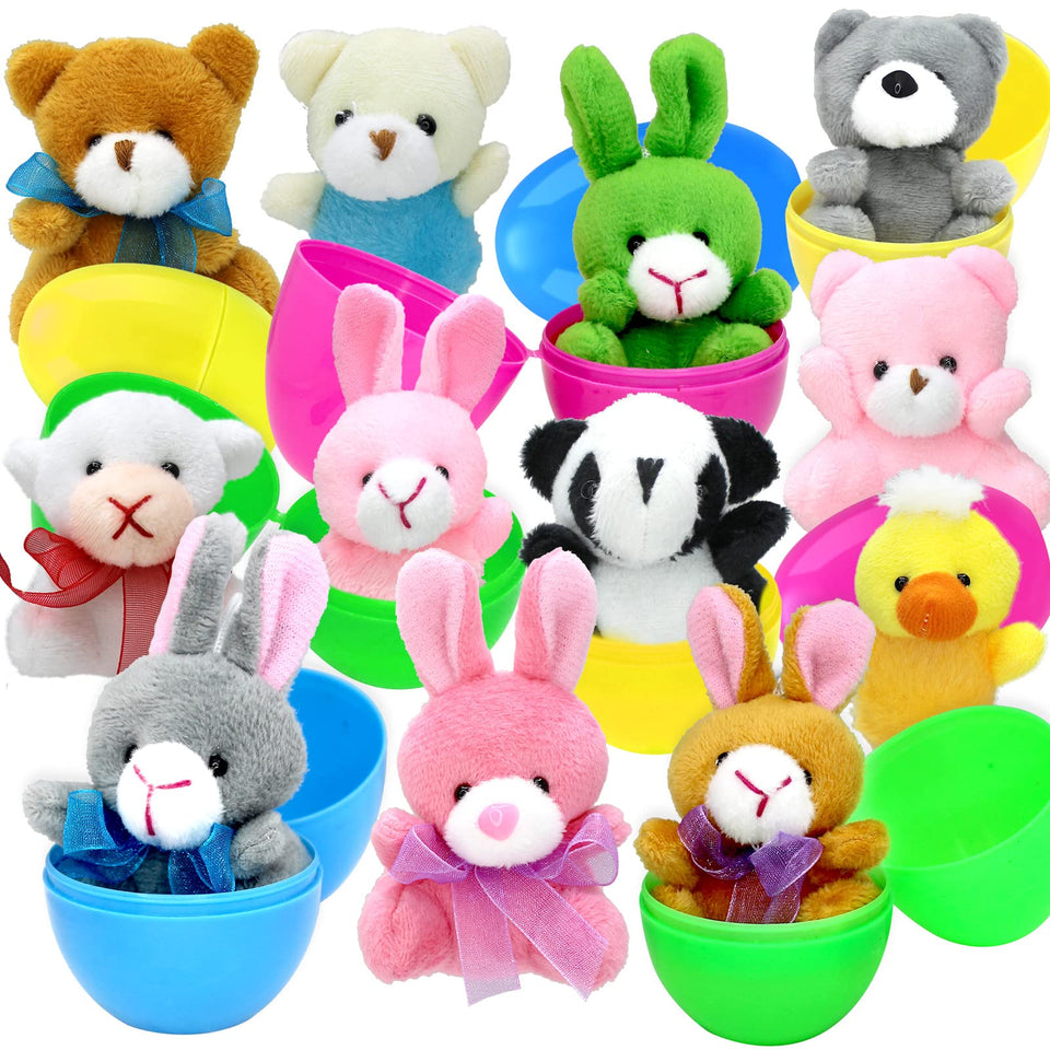 ZMCINER prefixed Easter eggs plush-inside for instant basket fillers.