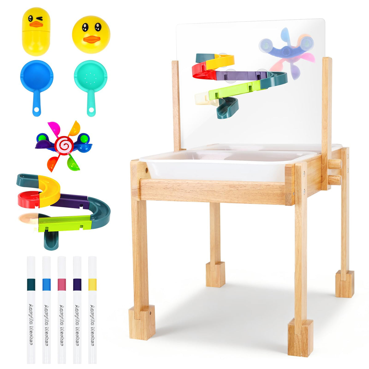 ZMLBTF dual-basins keep sand and water separate for mess-free play.