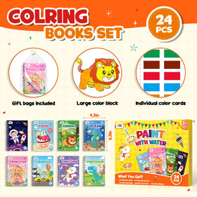 ZMLM 24 water color books theme variety, eight eye-catching designs for imagination
