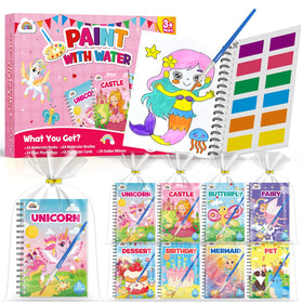 ZMLM 24 water coloring books bulk set shown for kids party favors with colorful mini art