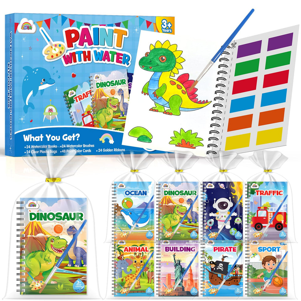 ZMLM 24 water coloring books cover, compact mini size ideal for party favors