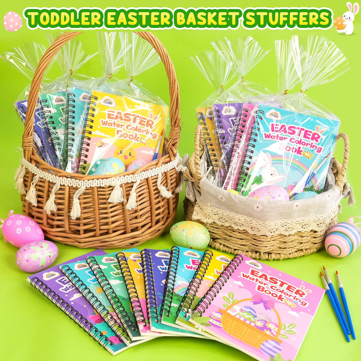 ZMLM classroom Easter gifts setup with vibrant patterns.