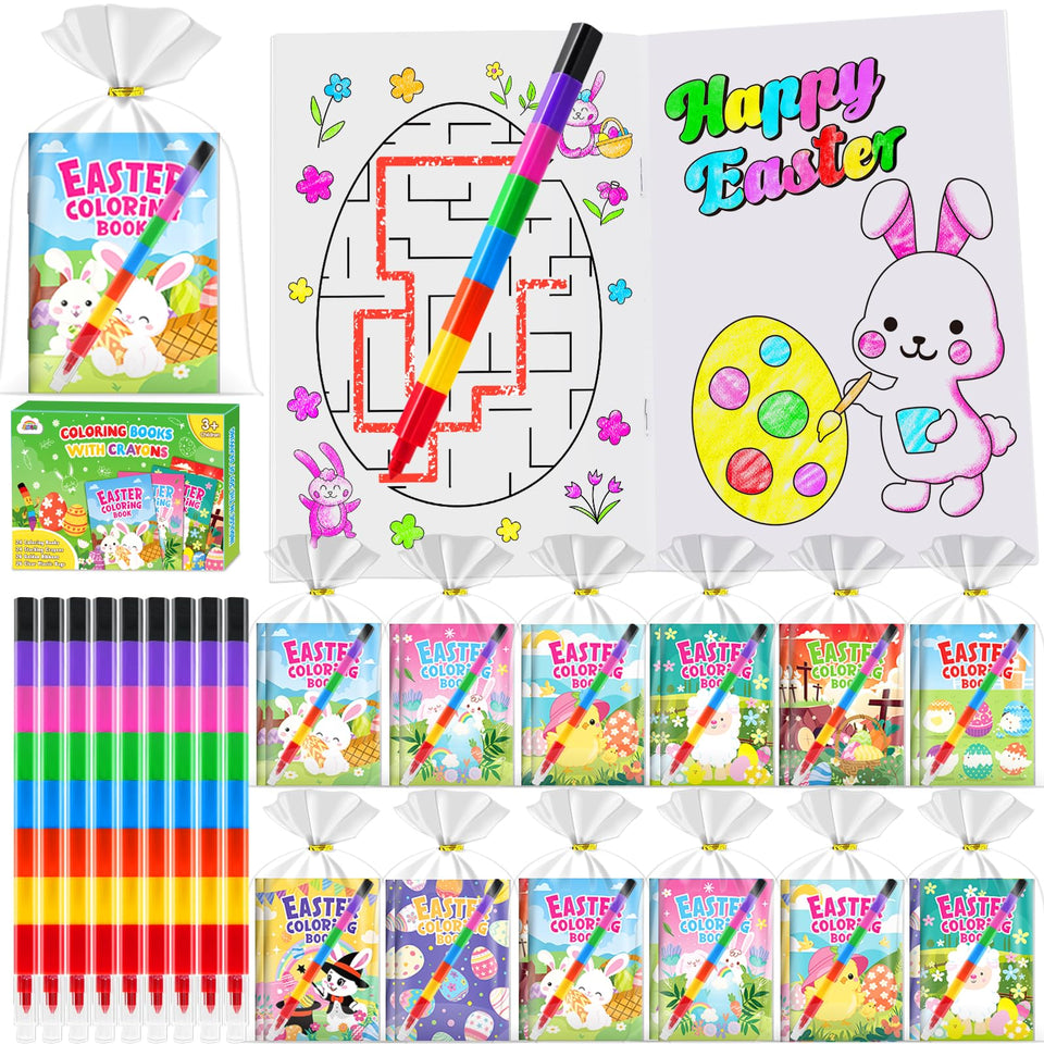 ZMLM Easter coloring books with 192 patterns to engage kids at parties