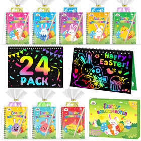 ZMLM Easter scratch art notebooks reveal rainbow colors for classroom gifts.