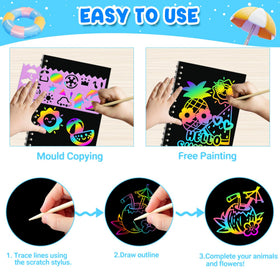 ZMLM 8-color rainbow scratch art design excites exploration and color choice