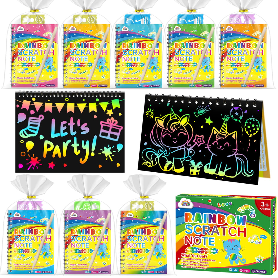 ZMLM scratch art pack box with contents for easy party prep