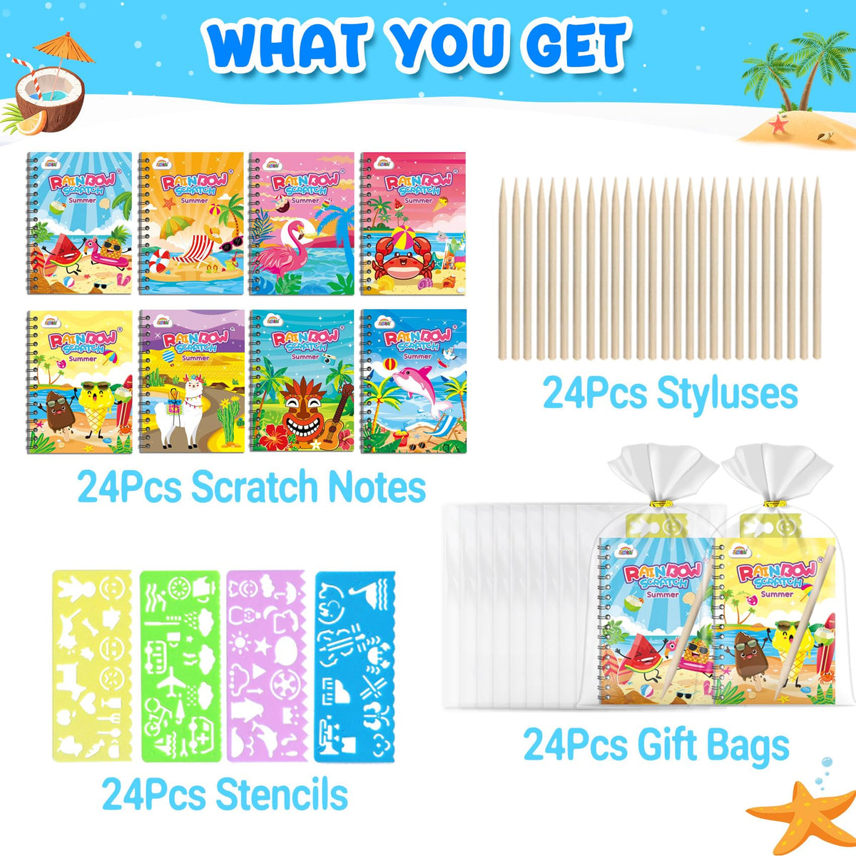 ZMLM party-favor scratch art set ready for classroom celebrations