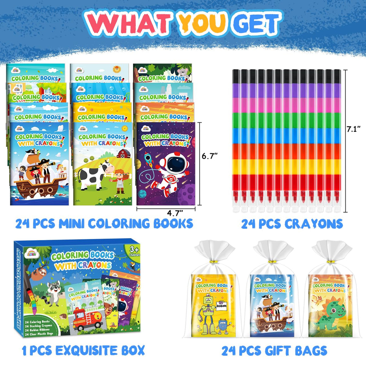 ZMLM stackable crayons in eight bright colors to energize group drawing.