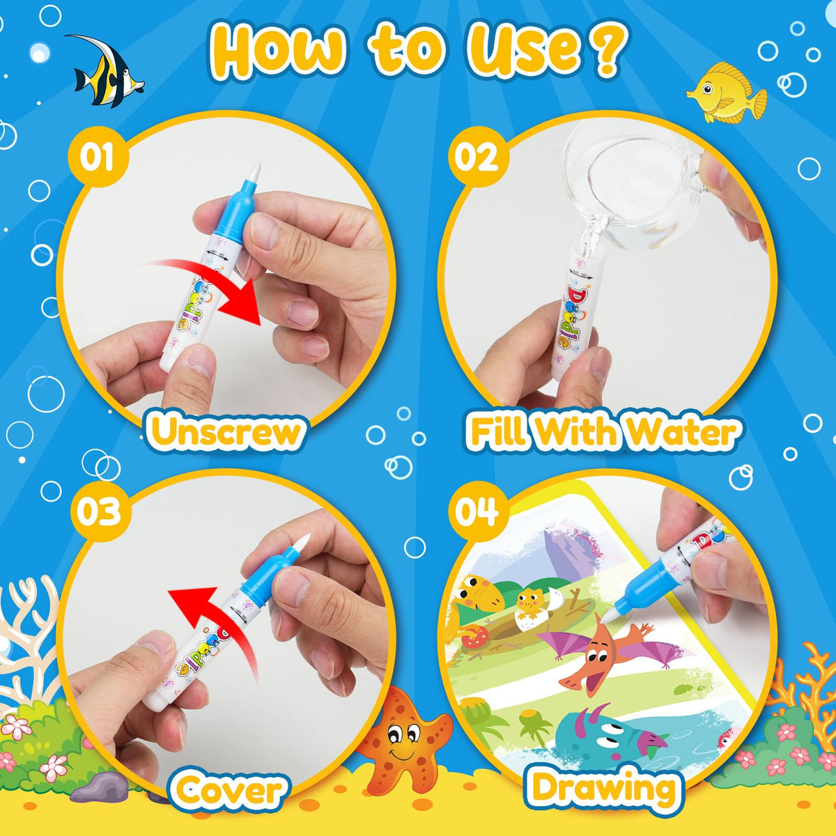 ZMLM ages 3-8 learning-friendly coloring with pattern recognition and motor skills