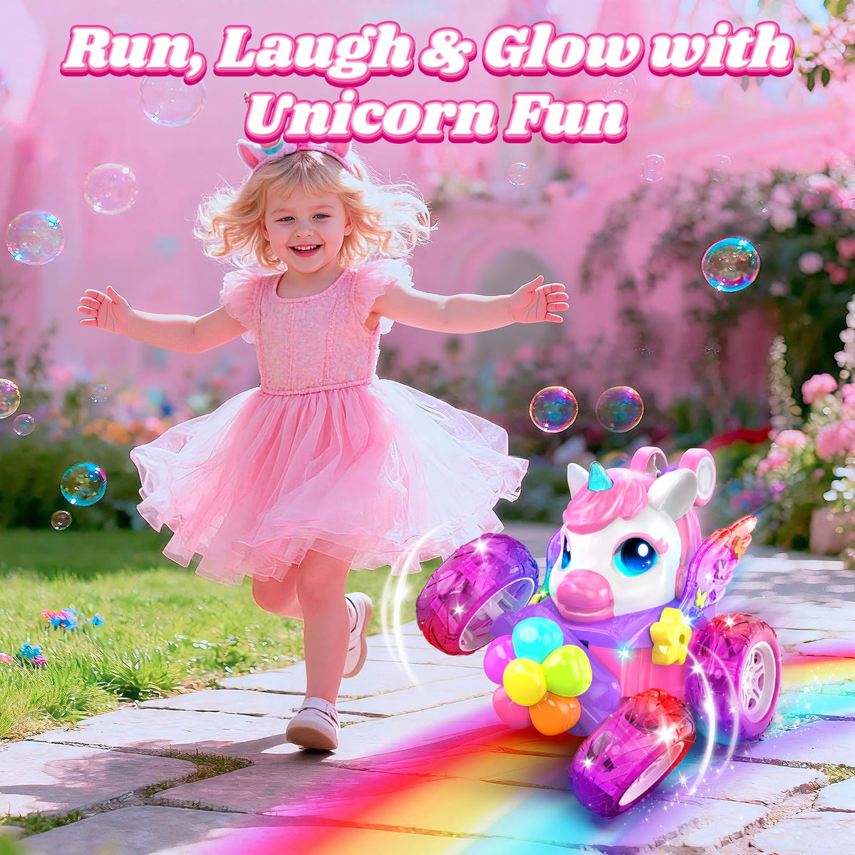 Zmpolir Unicorn RC Car front detail enhances charm.