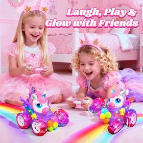 Zmpolir Unicorn RC Car sparkling lights boost fairy-tale visuals.