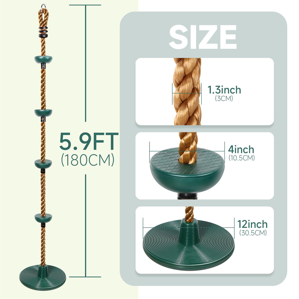 ZNCMRR disc swing seat attached to sturdy rope for backyard fun