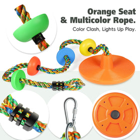 ZNCMRR Orange Disc Swing adds visibility and fun in the yard.