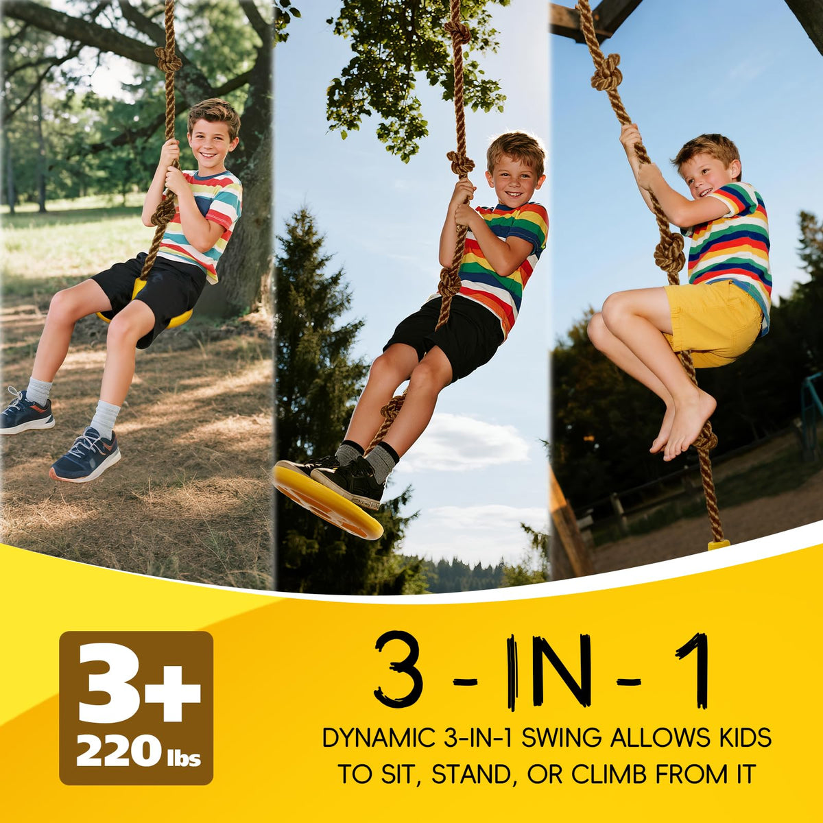 ZNCMRR climbing-rope invites active play and balance in the backyard.