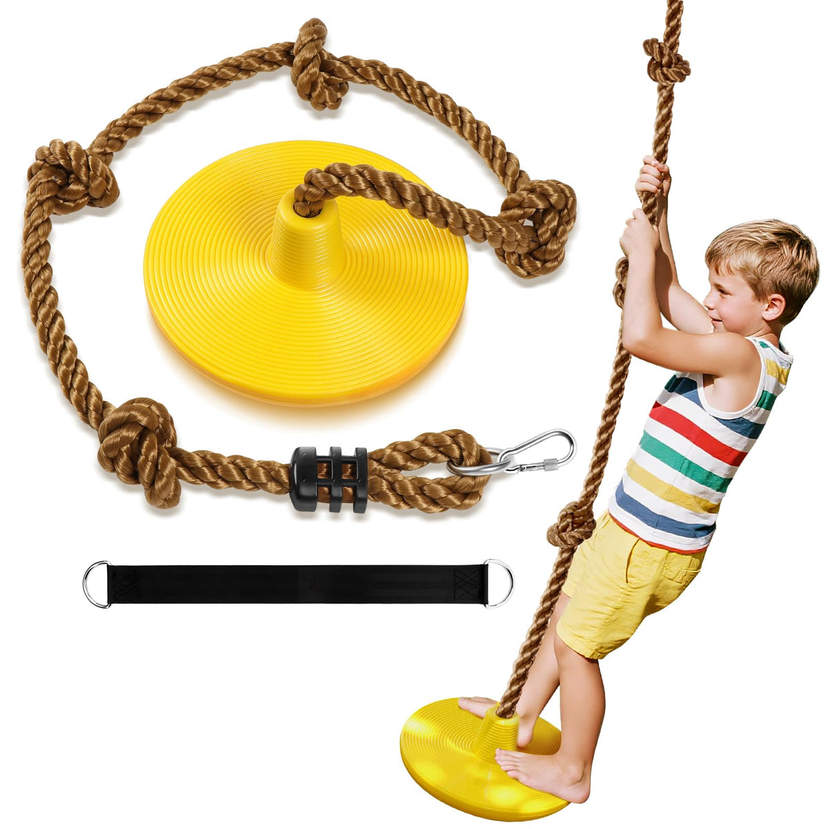 ZNCMRR disc-seat tree swing for safe, comfortable outdoor fun.