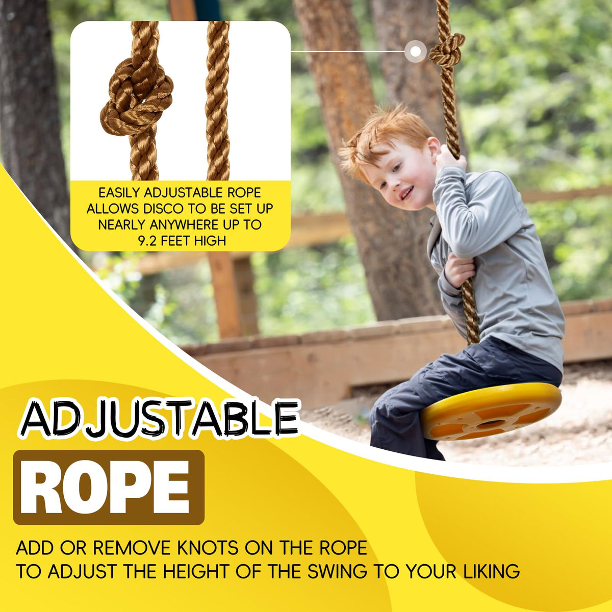 ZNCMRR locking-carabiner ensures quick, secure setup on trees or playsets.