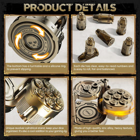 ZNQP metal dice with brass paint offer a striking, premium finish