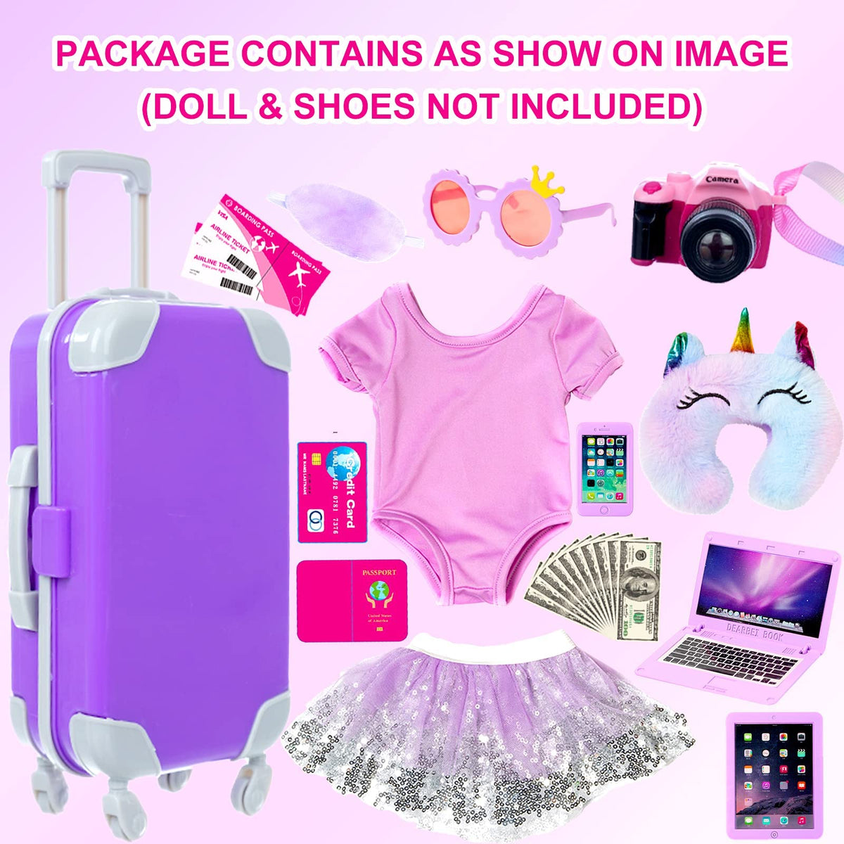ZNTWEI 18 inch doll clothes and accessory set for creative outfits