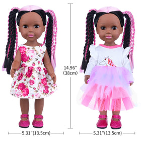 ZNTWEI black doll with shoes and accessories for creative outfits