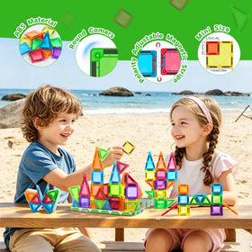 ZNZ Mini Magnetic Tiles bright macaron colors boost color recognition and play