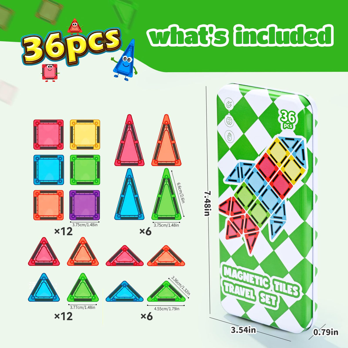 ZNZ Mini Magnetic Tiles portable case keeps toys organized during outings