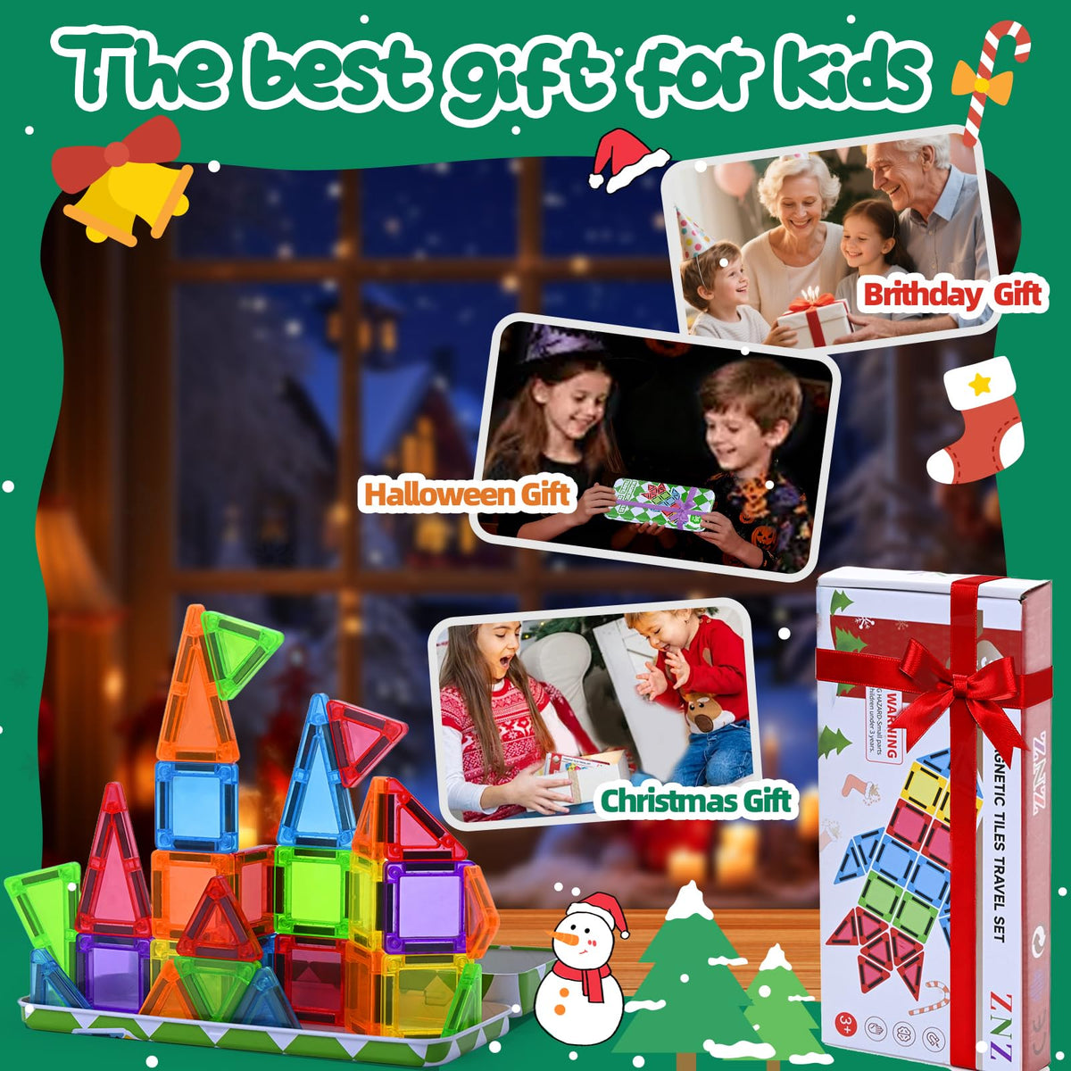 ZNZ Mini Magnetic Tiles travel-friendly set sparks imaginative construction anywhere