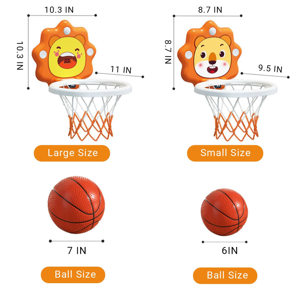 ZOENMG compact portable hoop suitable for apartments and playrooms