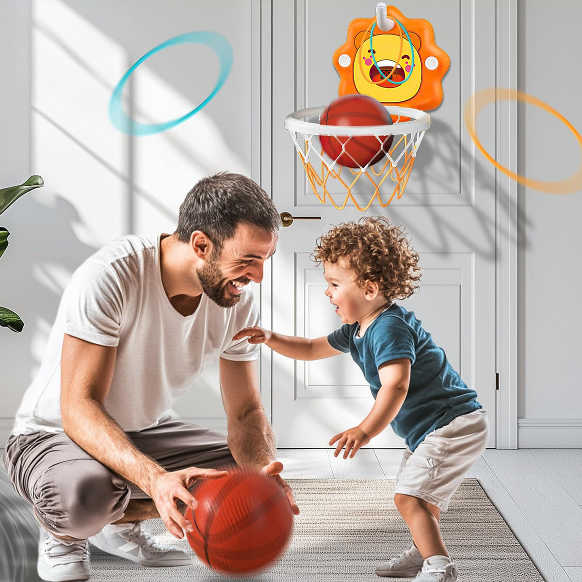 ZOENMG indoor hoop mounted via suction cups on a smooth surface.