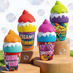 ZOENMG Upside-Down Bubbles Tumble ice-cream cone enables mess-free toddler play.