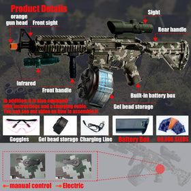 ZoffyFabrizio M416 gel splat blaster with goggles protecting eyes during team play