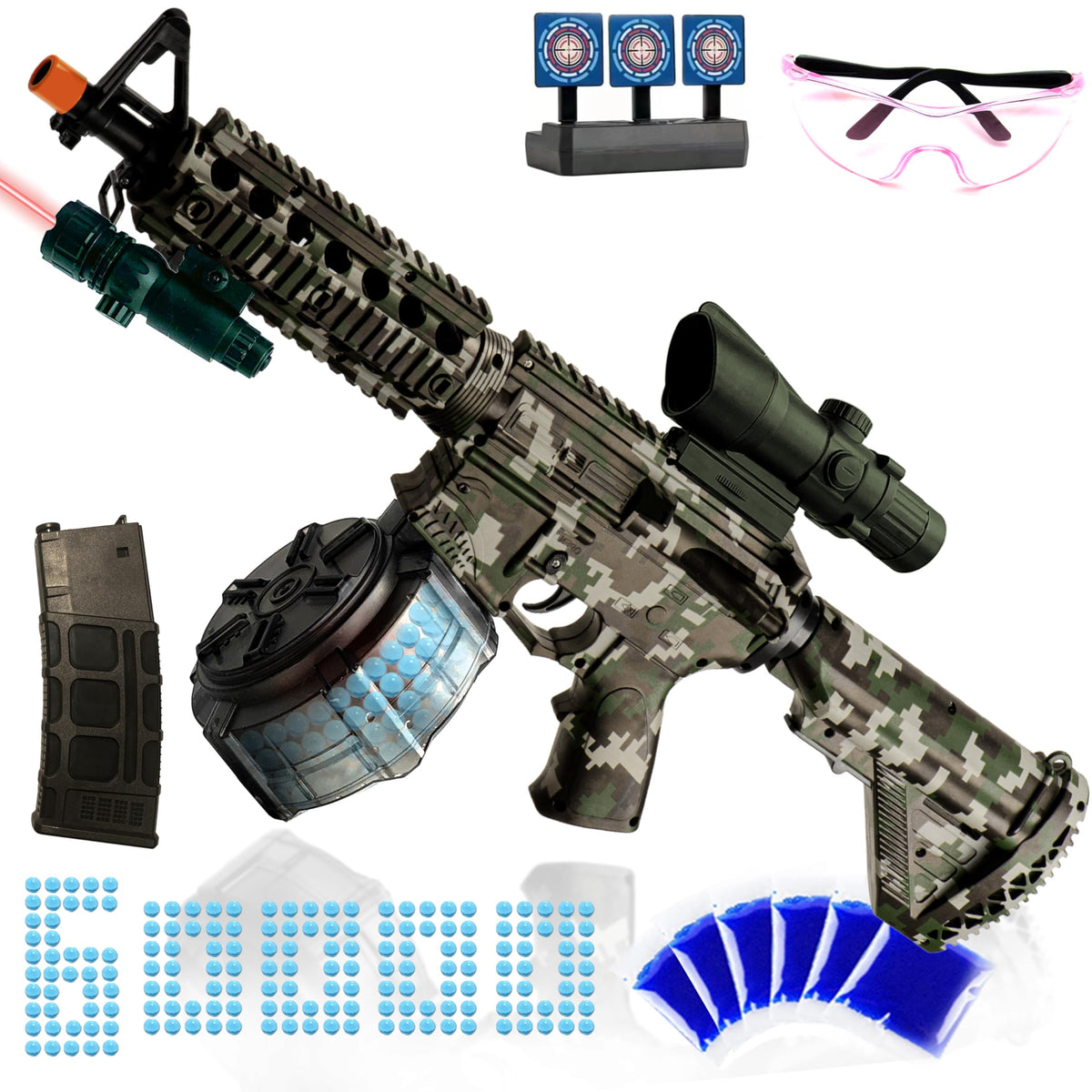 ZoffyFabrizio M416 gel splat blaster with drum enables longer outdoor play.