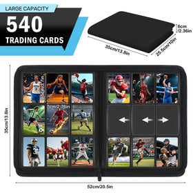 Zofly 540-card capacity interior shows double-sided pages for dense collections