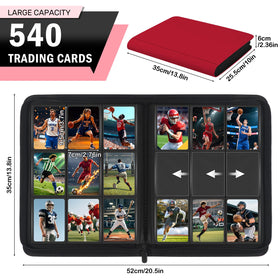 Zofly binder interior pages with side-loading sleeves for secure card placement.