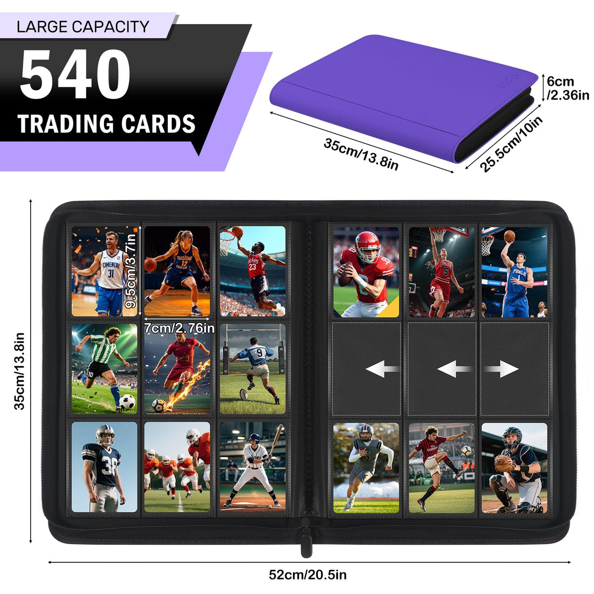 Zofly inside pages with double-sided sleeves protect holofoil cards while keeping them organized.