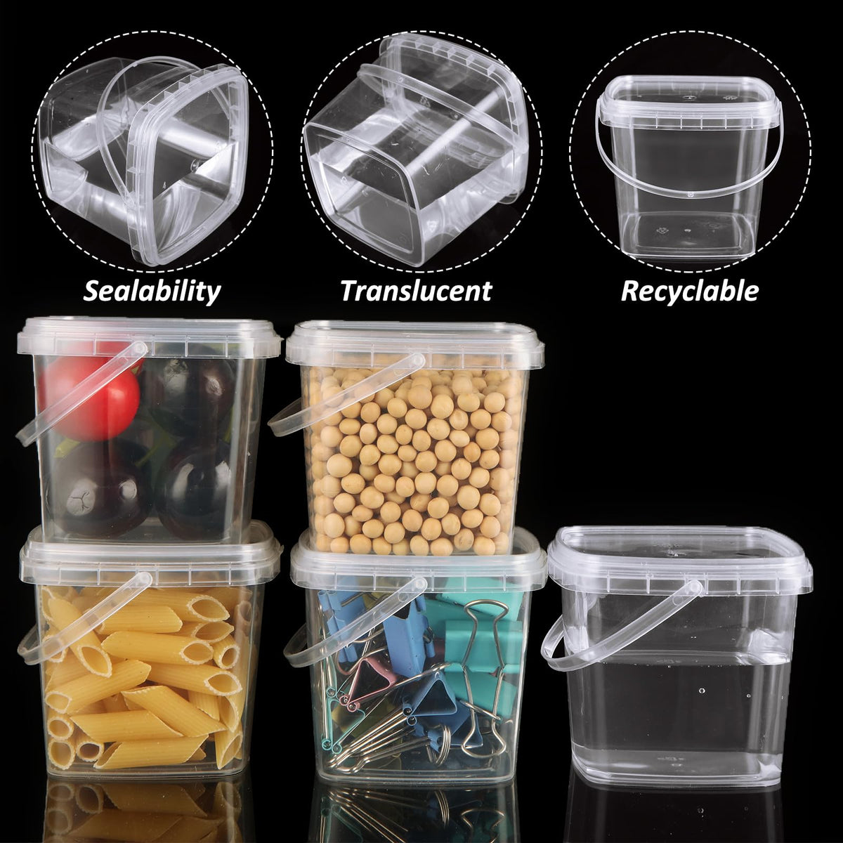 ZOFORTY 10 oz slime containers with secure seals prevent leaks