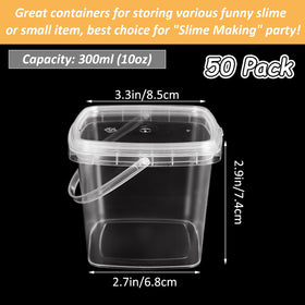 ZOFORTY clear 300 ml slime storage buckets show contents clearly