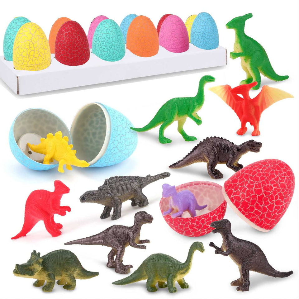 ZOHANINDL 12-dinosaur-eggs surprise pack with colorful dinosaurs for imaginative play.