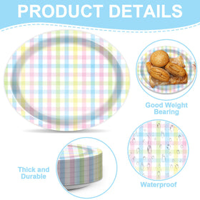ZOIIWA 50pc Easter plates set for easy party prep and cleanup