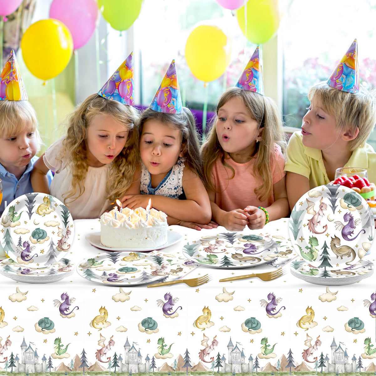 ZOIIWA dragon party decor collection creates fantasy atmosphere.
